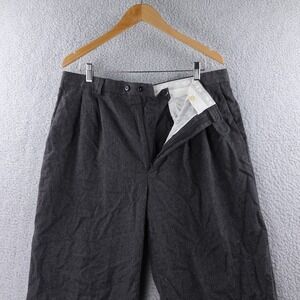 Zanella Men Wool Blend Pleated Pants Charcoal Gray Tailored Fit Size 36x28 Italy